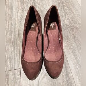 Lightly Used Zara Heeled Pumps, Dusty Pink, Suede